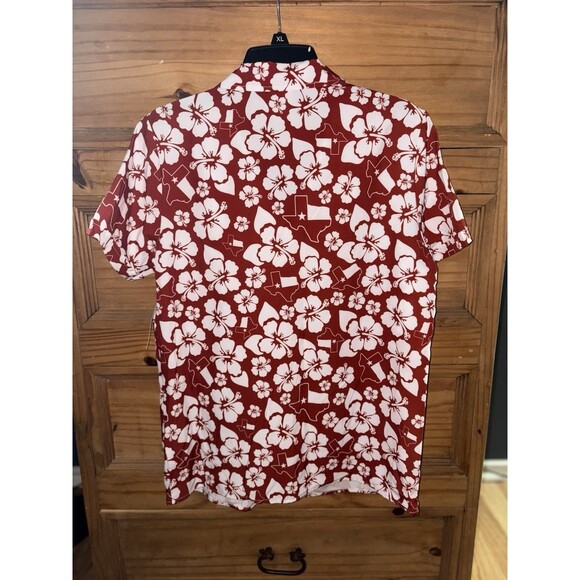 Texas red Hawaiian Shirts Short Sleeve Beach Floral button down SZ small Medium - Picture 5 of 7